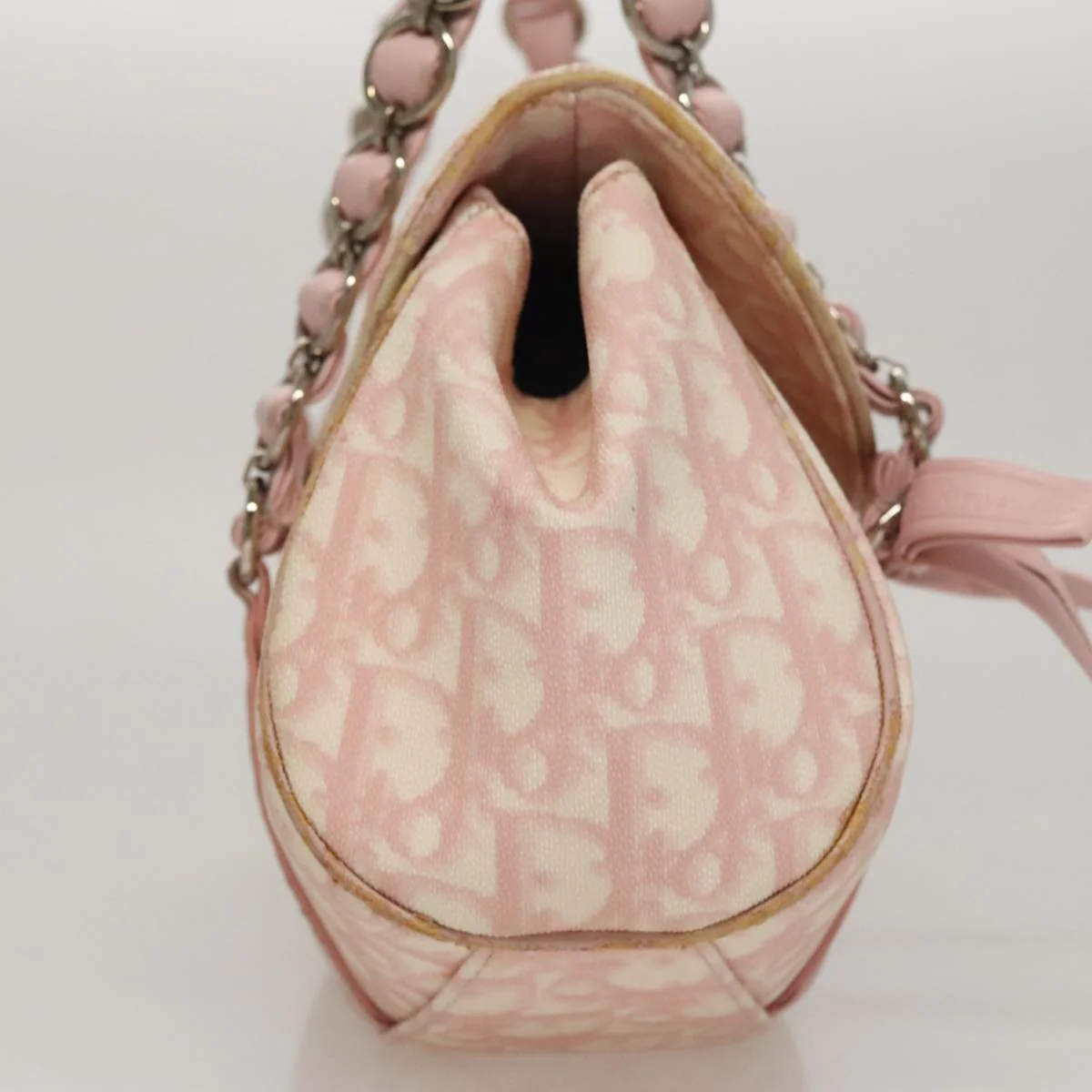 Trotter Canvas Romantic Hand Bag PVC Pink Silver - Image 6