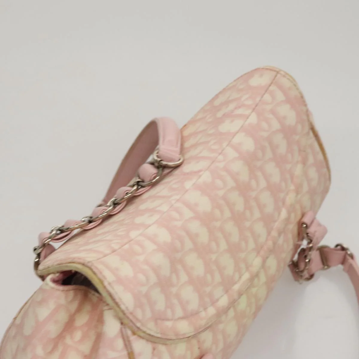Trotter Canvas Romantic Hand Bag PVC Pink Silver - Image 7