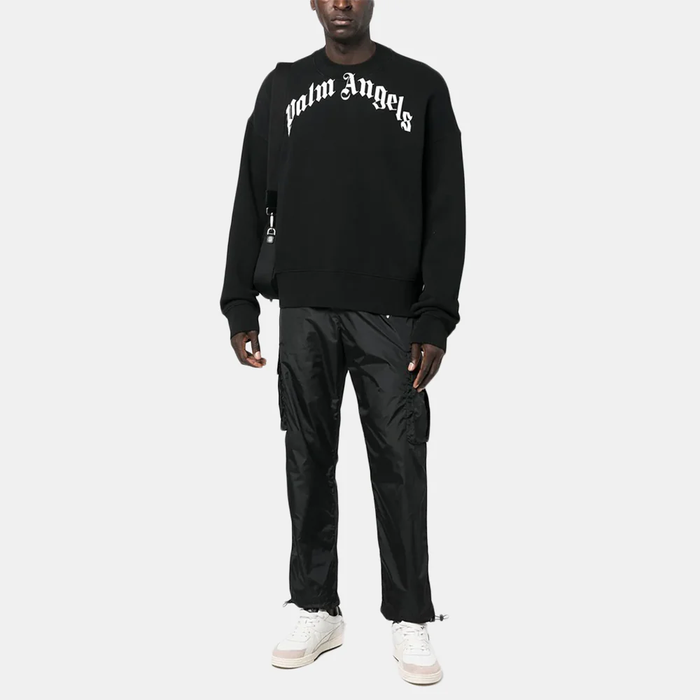 Curved logo-print crewneck - Image 3