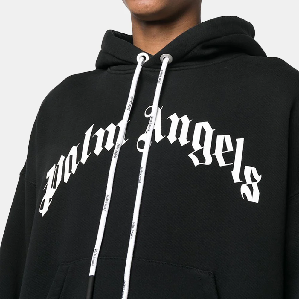 Curved logo-print hoodie - Image 3
