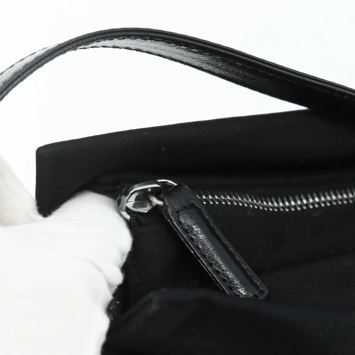 Mamma Baguette Shoulder Bag Nylon Black Silver - Image 16