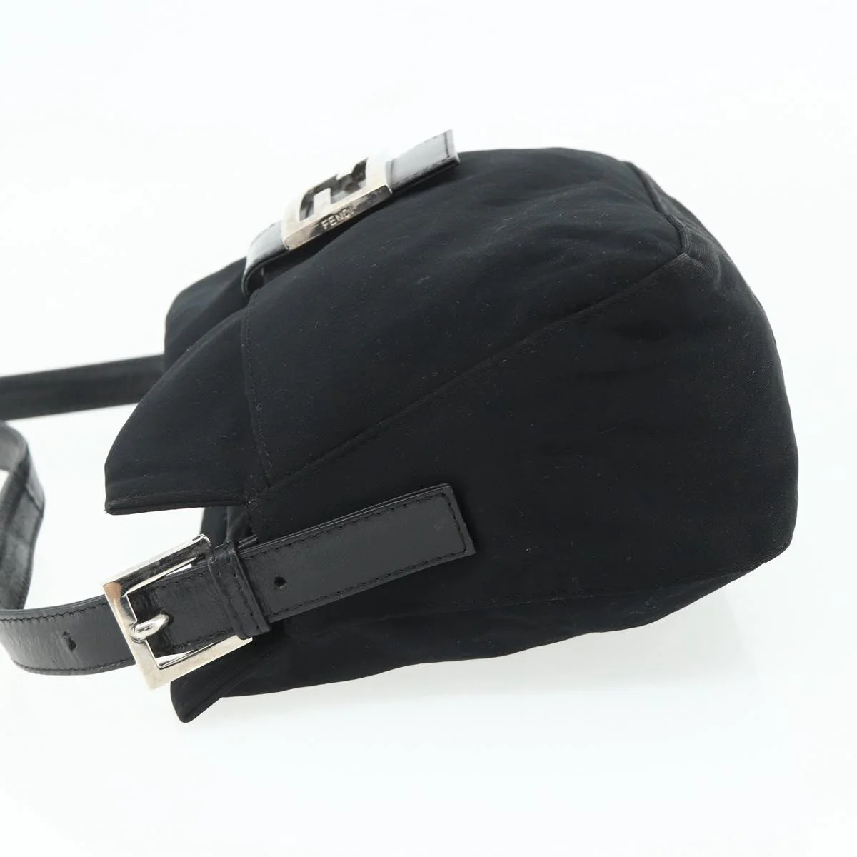 Mamma Baguette Shoulder Bag Nylon Black Silver - Image 5