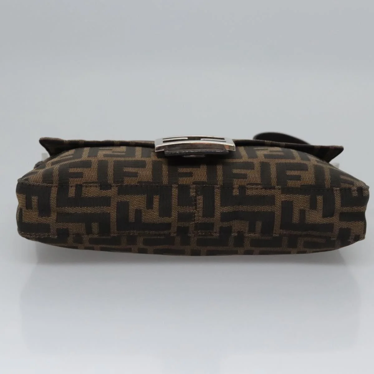 Zucca Canvas Mamma Baguette Shoulder Bag Brown Black Silver - Image 10