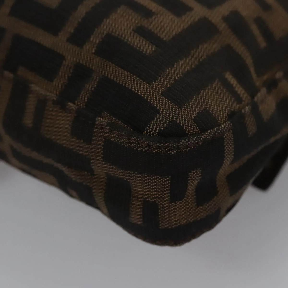 Zucca Canvas Mamma Baguette Shoulder Bag Brown Black Silver - Image 14