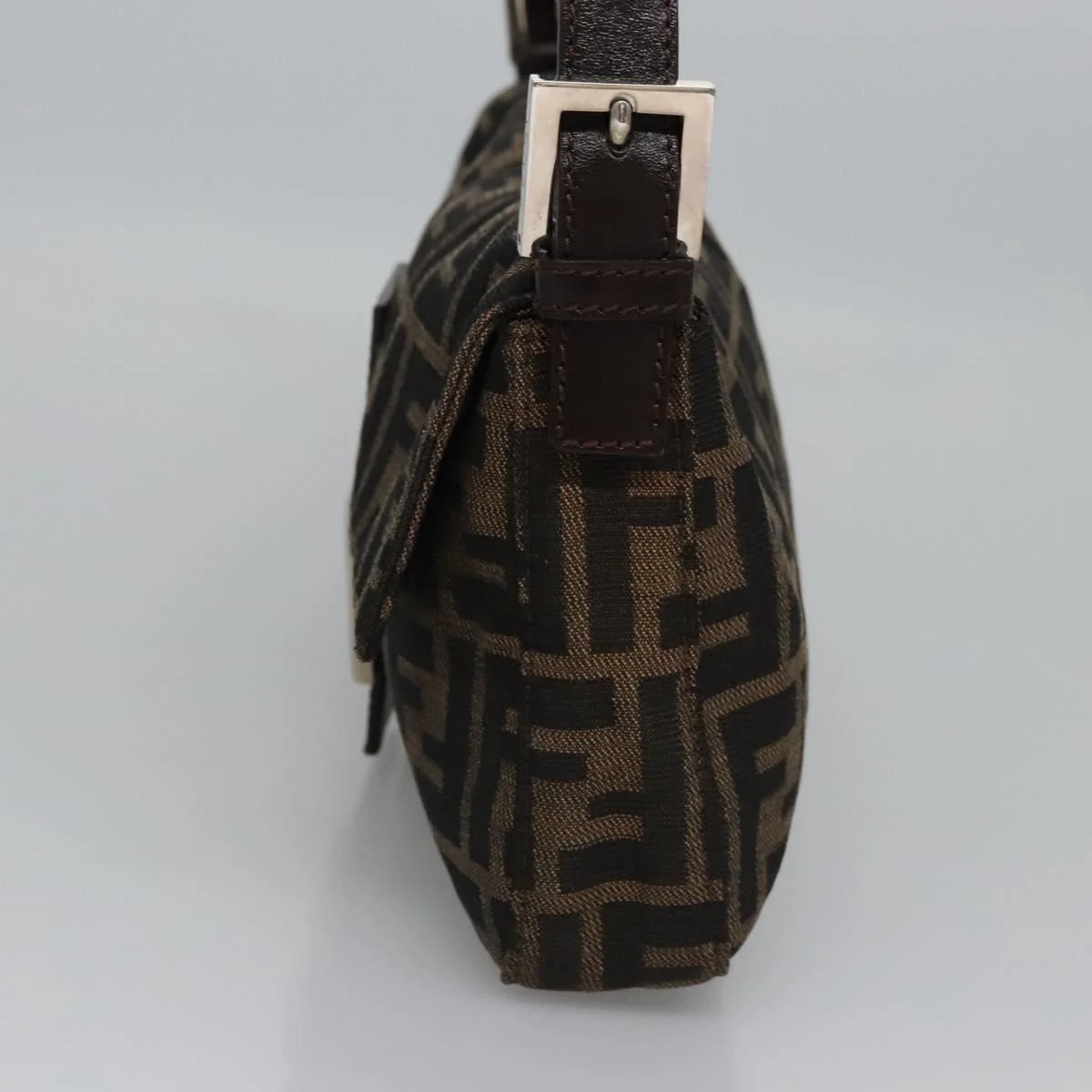 Zucca Canvas Mamma Baguette Shoulder Bag Brown Black Silver - Image 5