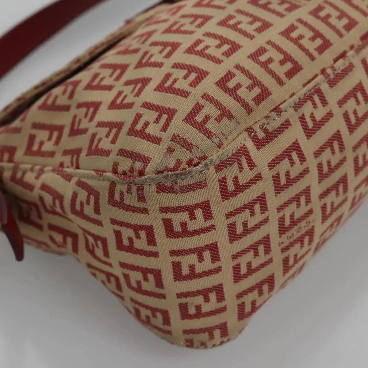 Zucchino Canvas Mamma Baguette Shoulder Bag Beige Red - Image 11