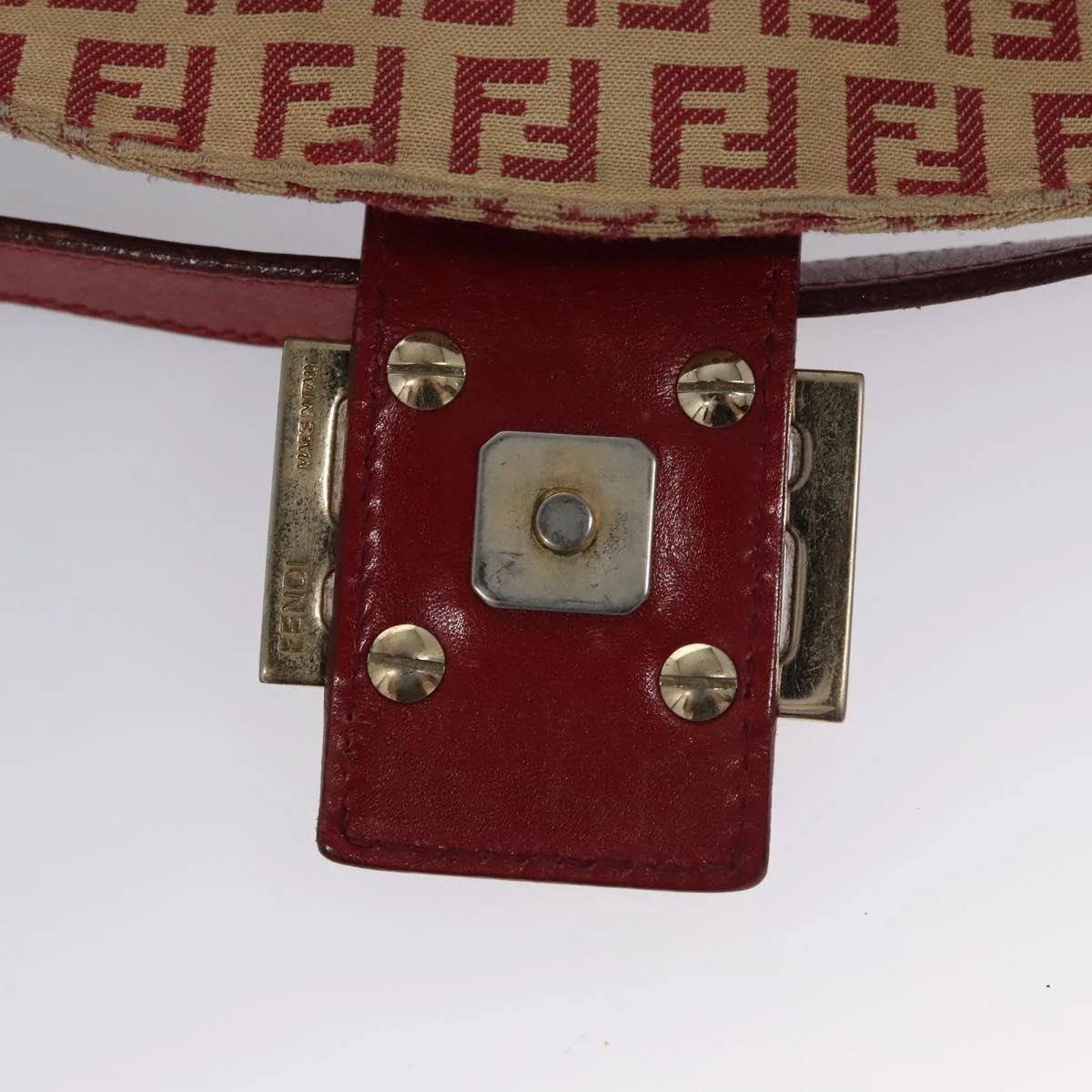 Zucchino Canvas Mamma Baguette Shoulder Bag Beige Red - Image 18
