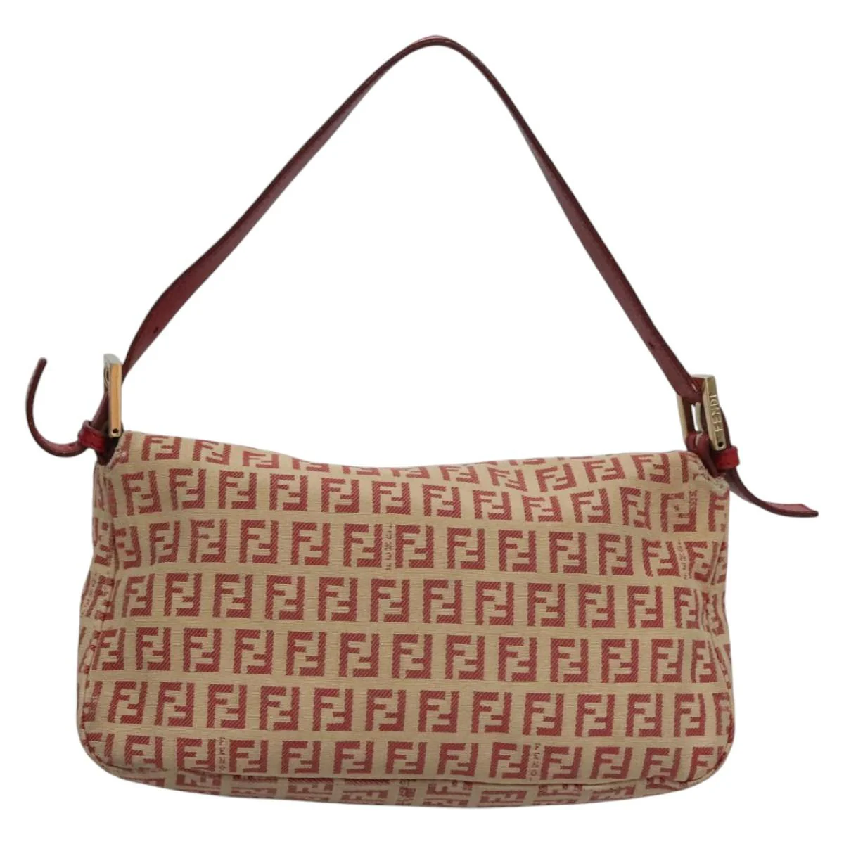 Zucchino Canvas Mamma Baguette Shoulder Bag Beige Red - Image 4