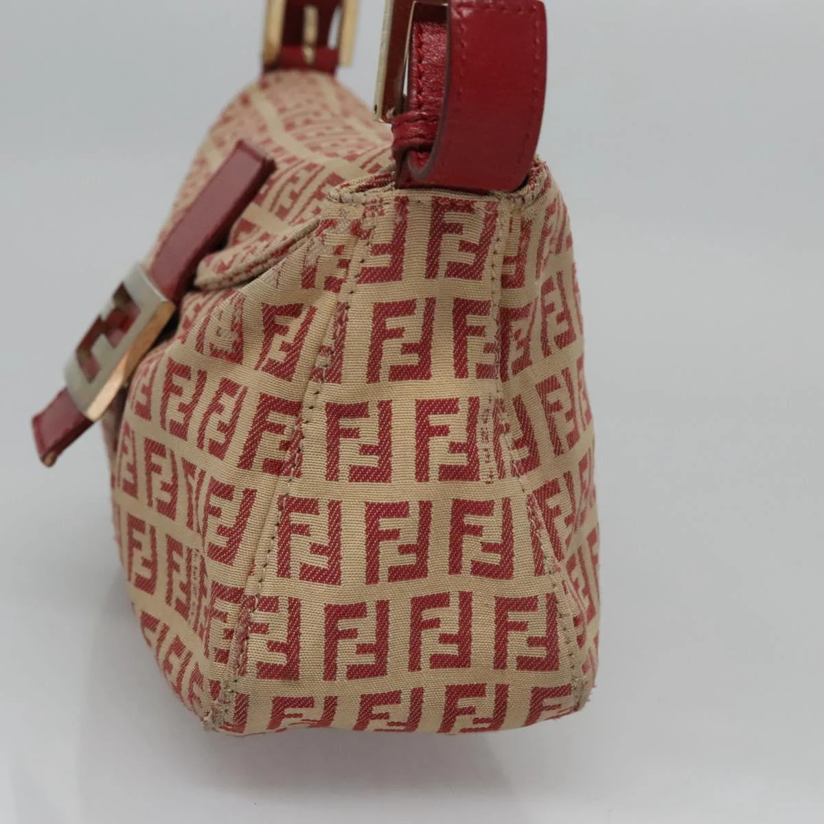 Zucchino Canvas Mamma Baguette Shoulder Bag Beige Red - Image 5