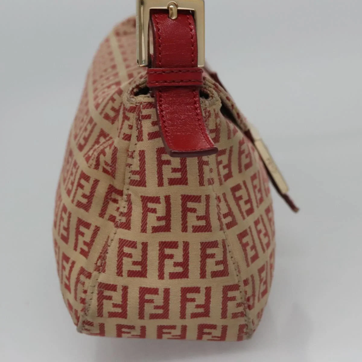 Zucchino Canvas Mamma Baguette Shoulder Bag Beige Red - Image 6