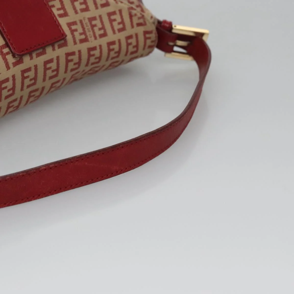 Zucchino Canvas Mamma Baguette Shoulder Bag Beige Red - Image 8