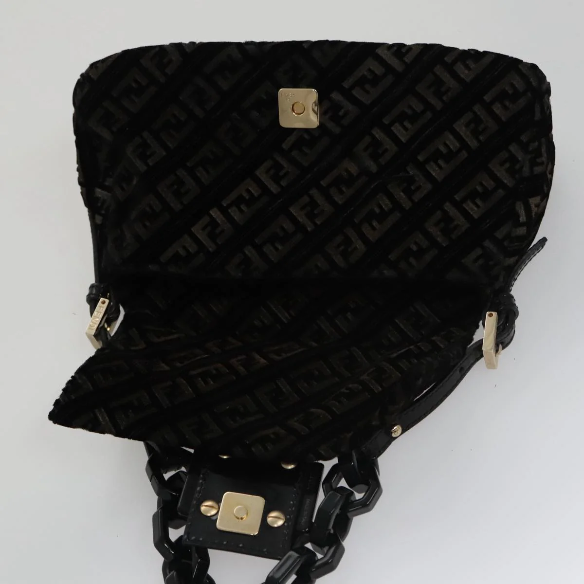 Zucchino Canvas Mini Mamma Baguette Shoulder Bag Velor Black - Image 19