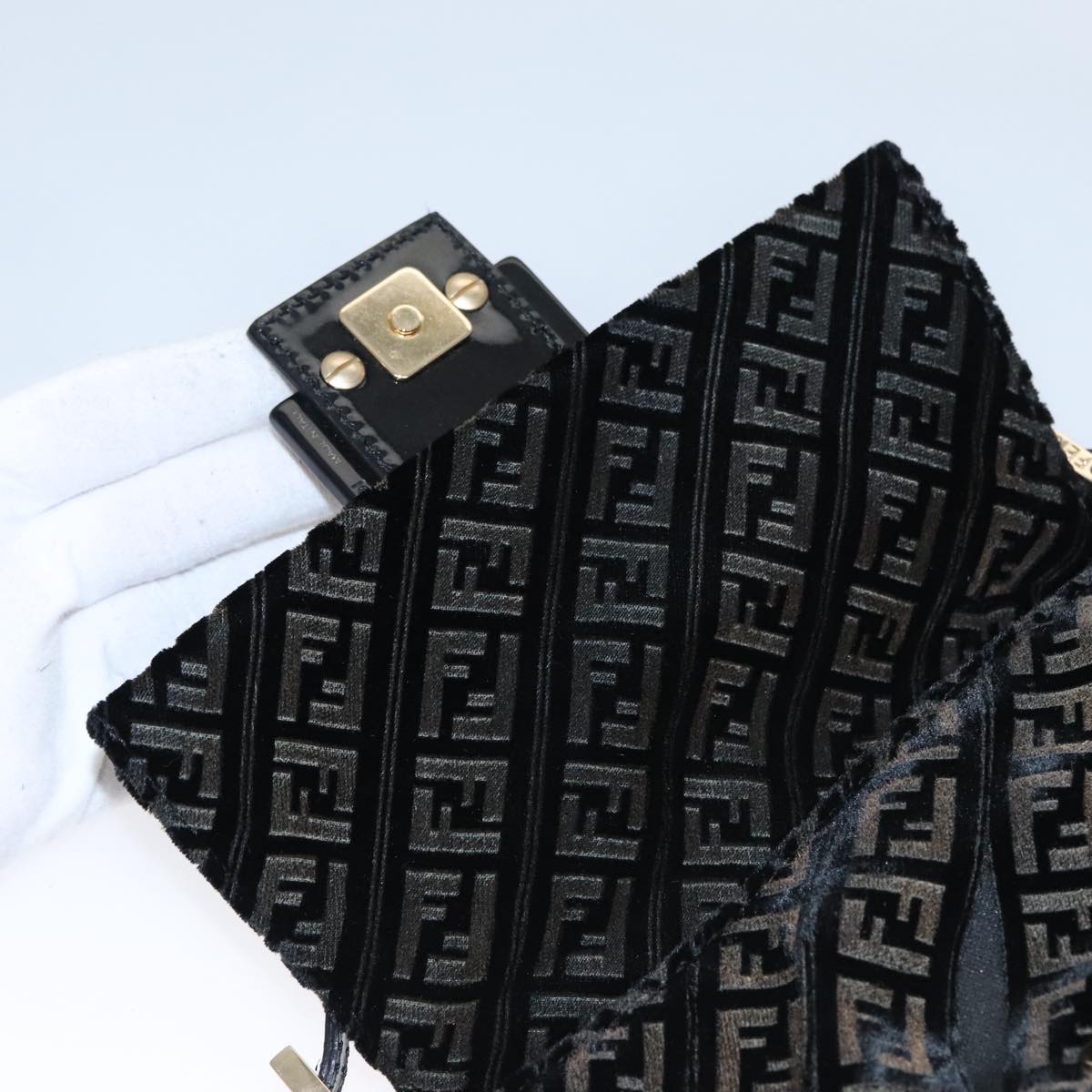 Zucchino Canvas Mini Mamma Baguette Shoulder Bag Velor Black - Image 22