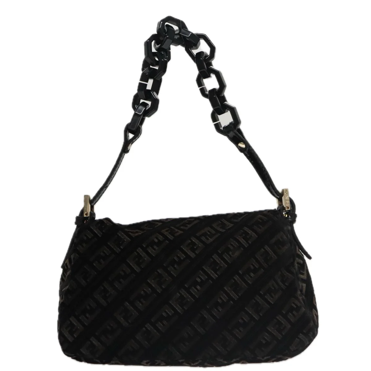 Zucchino Canvas Mini Mamma Baguette Shoulder Bag Velor Black - Image 4