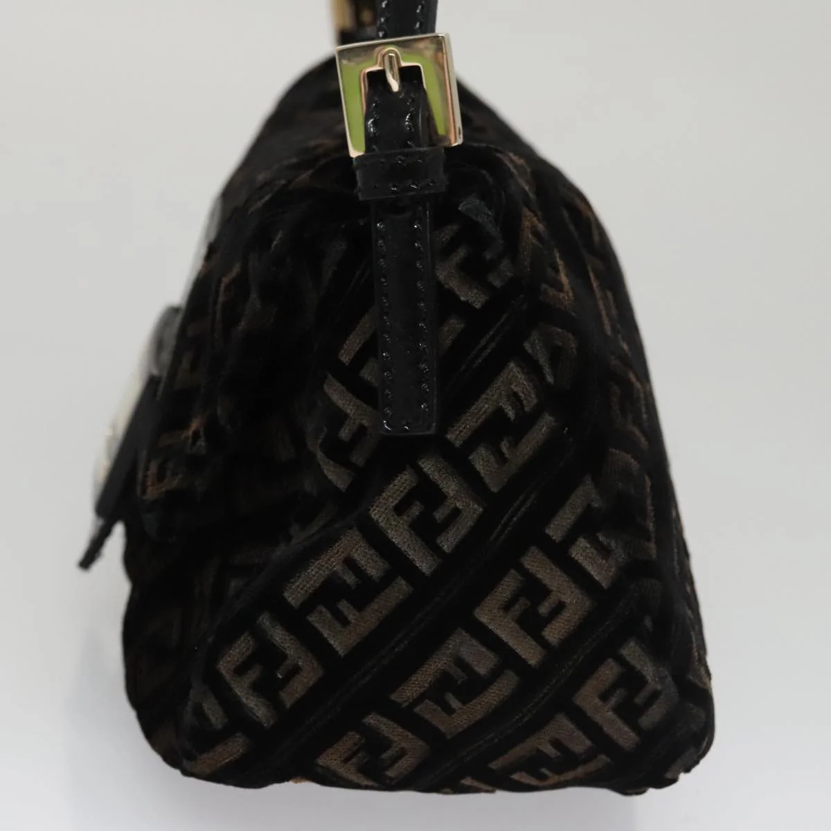 Zucchino Canvas Mini Mamma Baguette Shoulder Bag Velor Black - Image 5