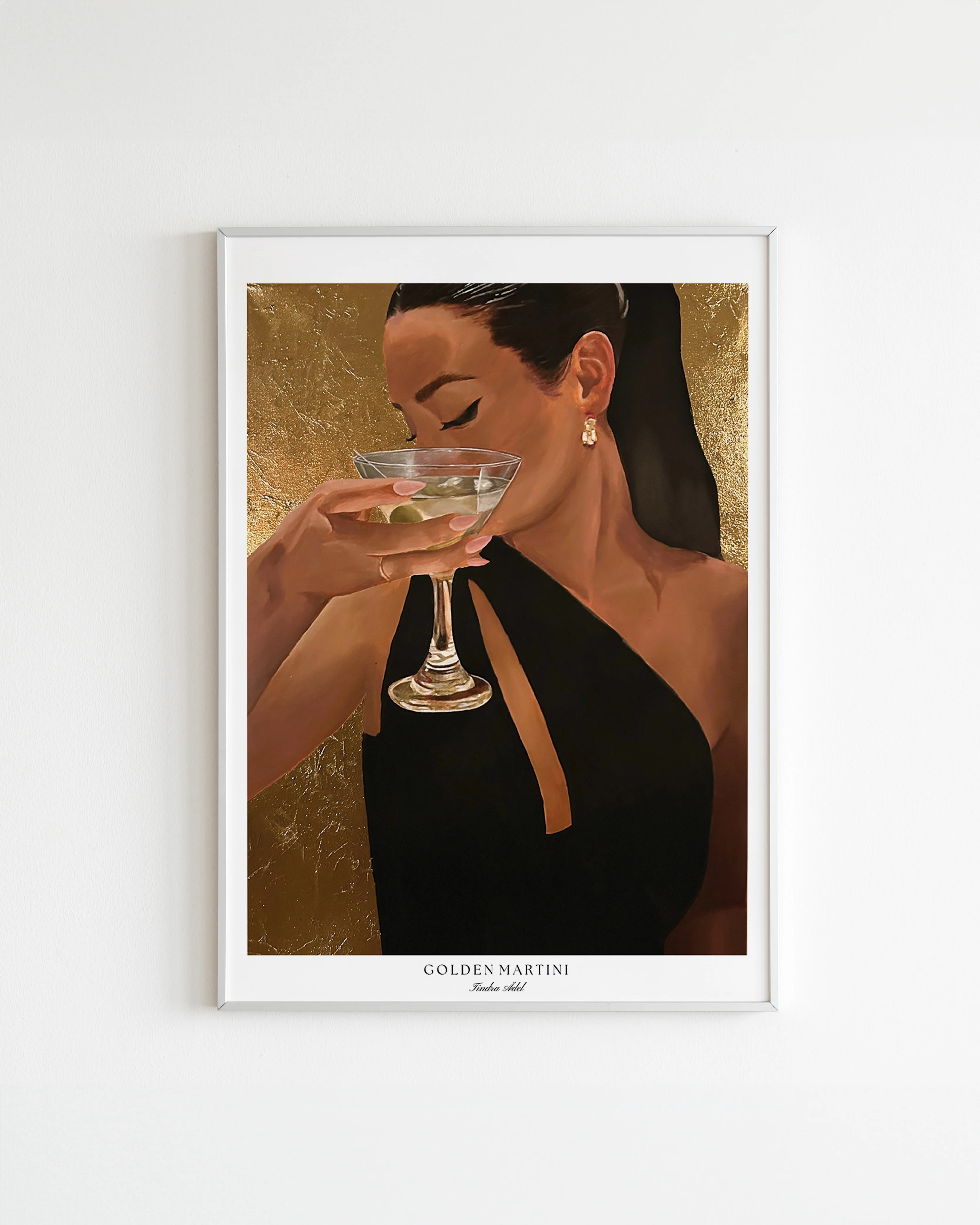 "Golden Martini Brunette" Poster - Image 2
