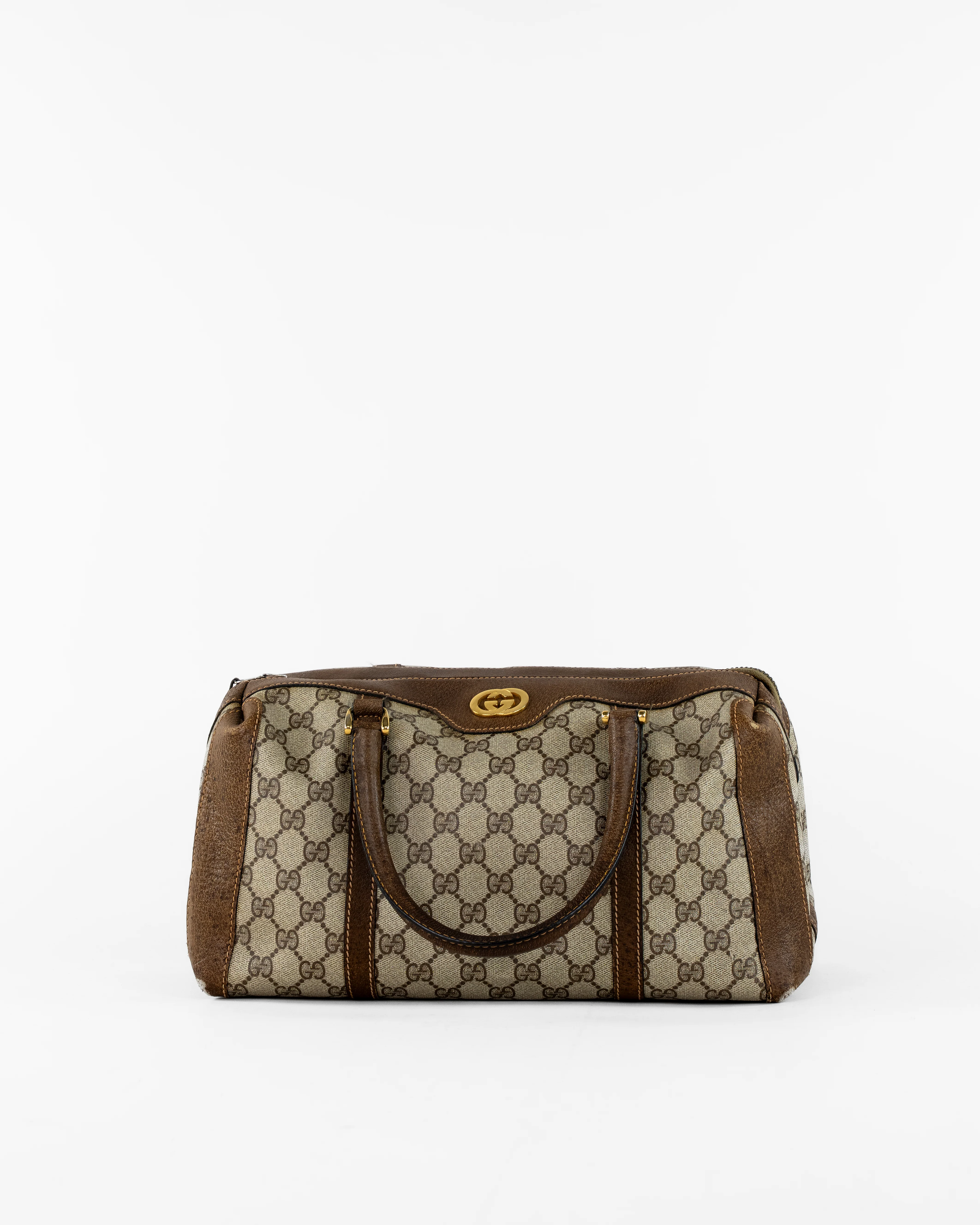 GG Supreme Boston Bag PVC Beige Gold