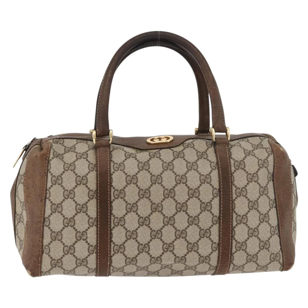 GG Supreme Boston Bag PVC Beige Gold - Image 3
