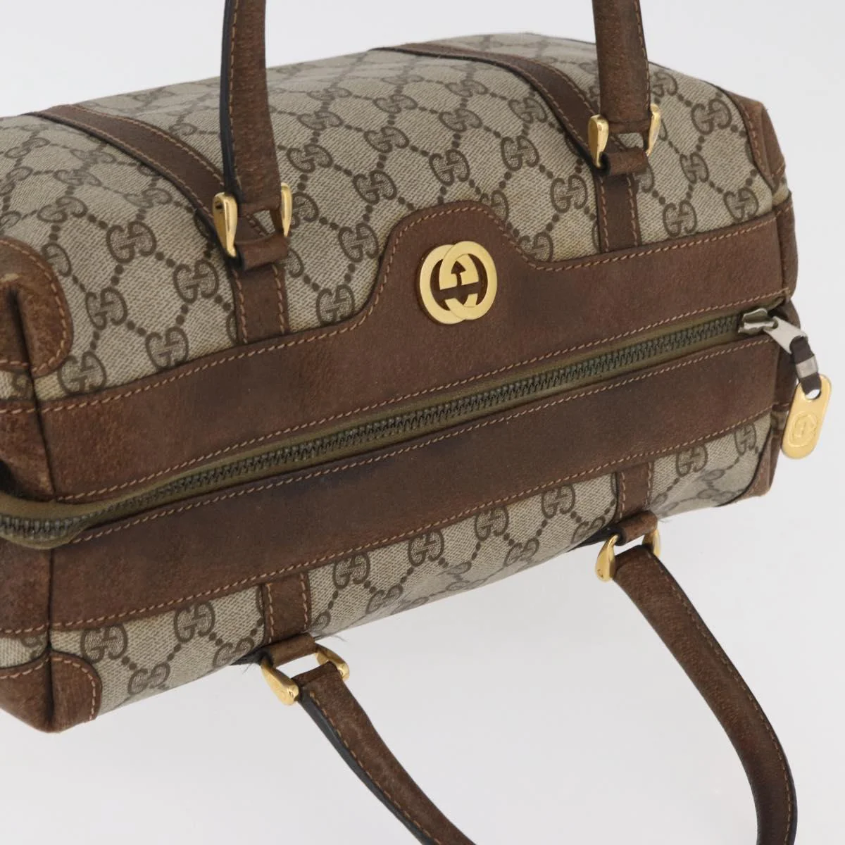 GG Supreme Boston Bag PVC Beige Gold - Image 7