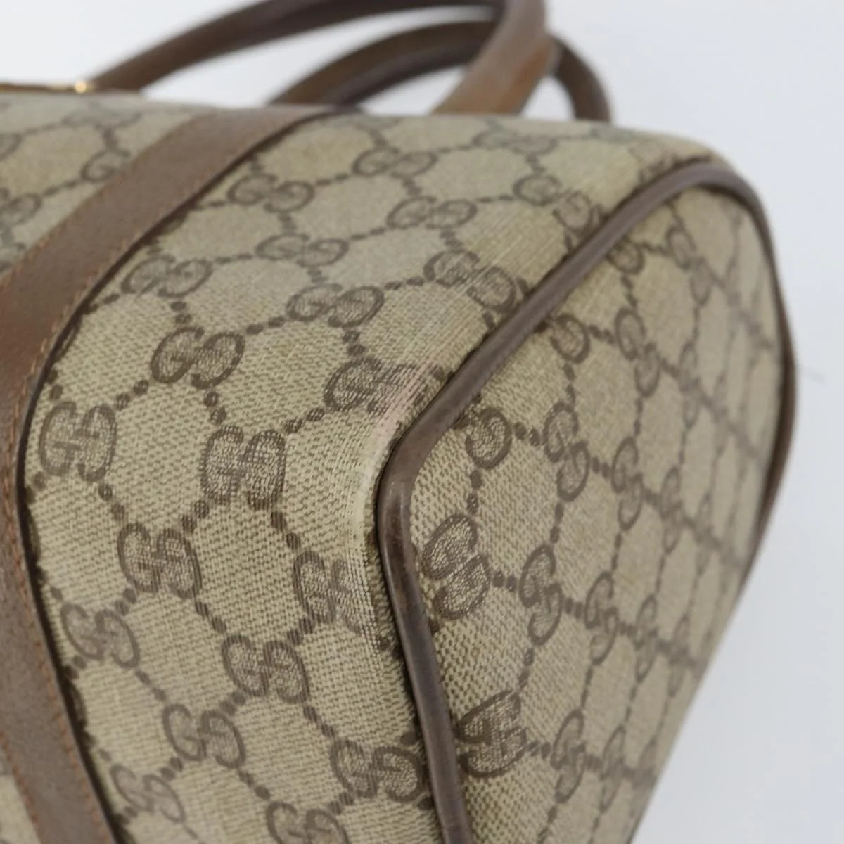 GG Supreme Sherry Line Hand Bag PVC Beige Gold - Image 11