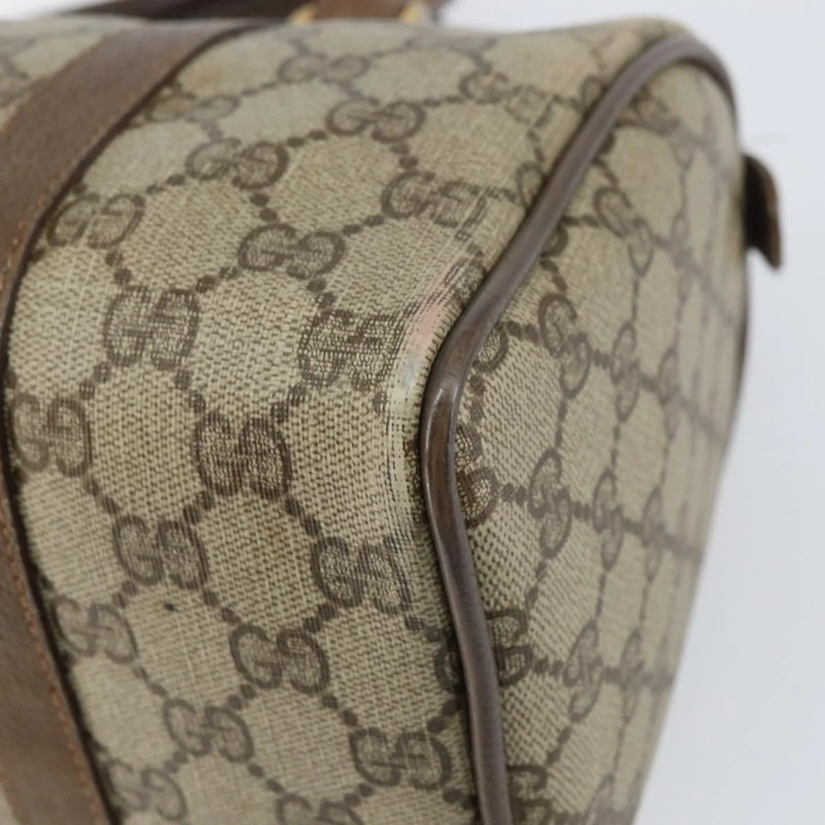 GG Supreme Sherry Line Hand Bag PVC Beige Gold - Image 13