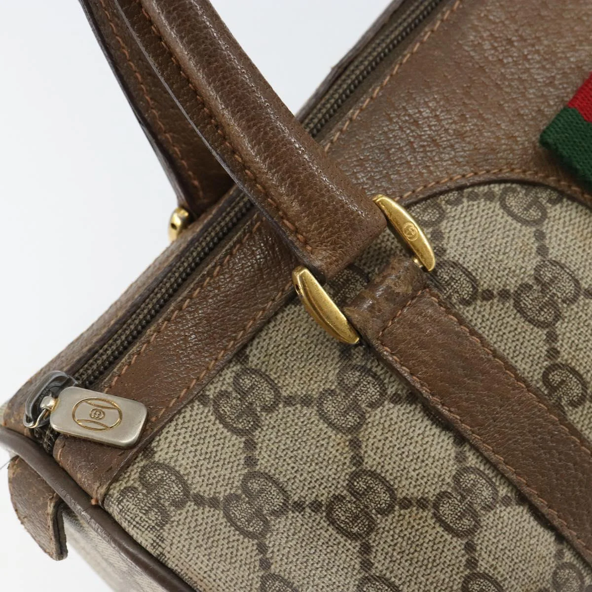 GG Supreme Sherry Line Hand Bag PVC Beige Gold - Image 16