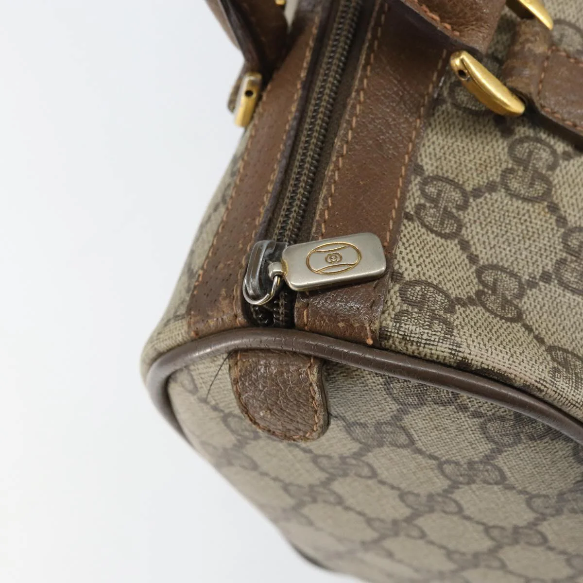 GG Supreme Sherry Line Hand Bag PVC Beige Gold - Image 17