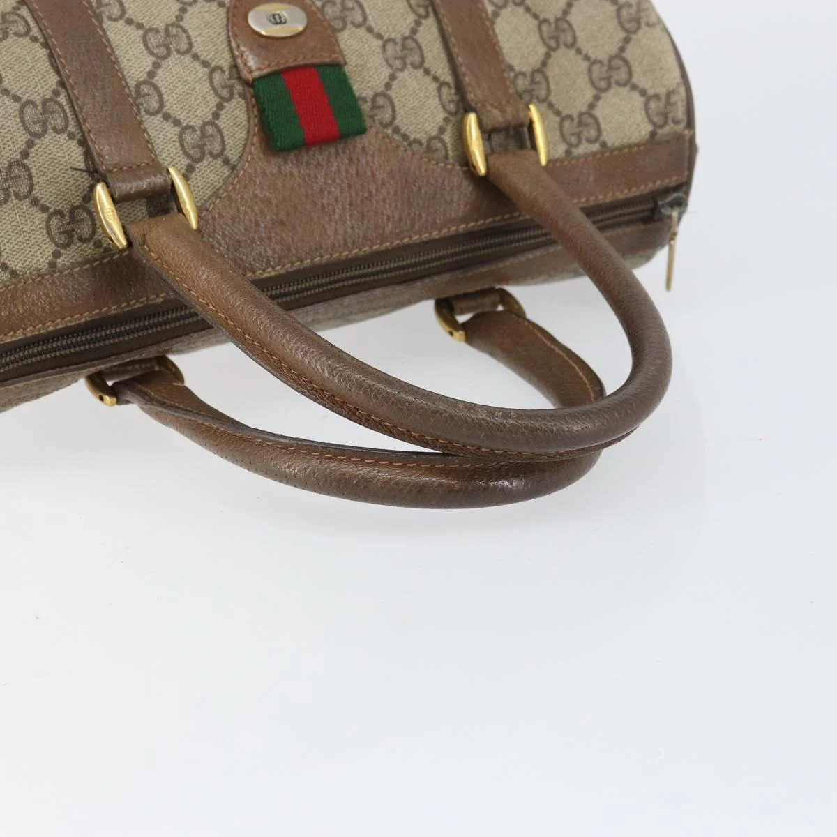 GG Supreme Sherry Line Hand Bag PVC Beige Gold - Image 8