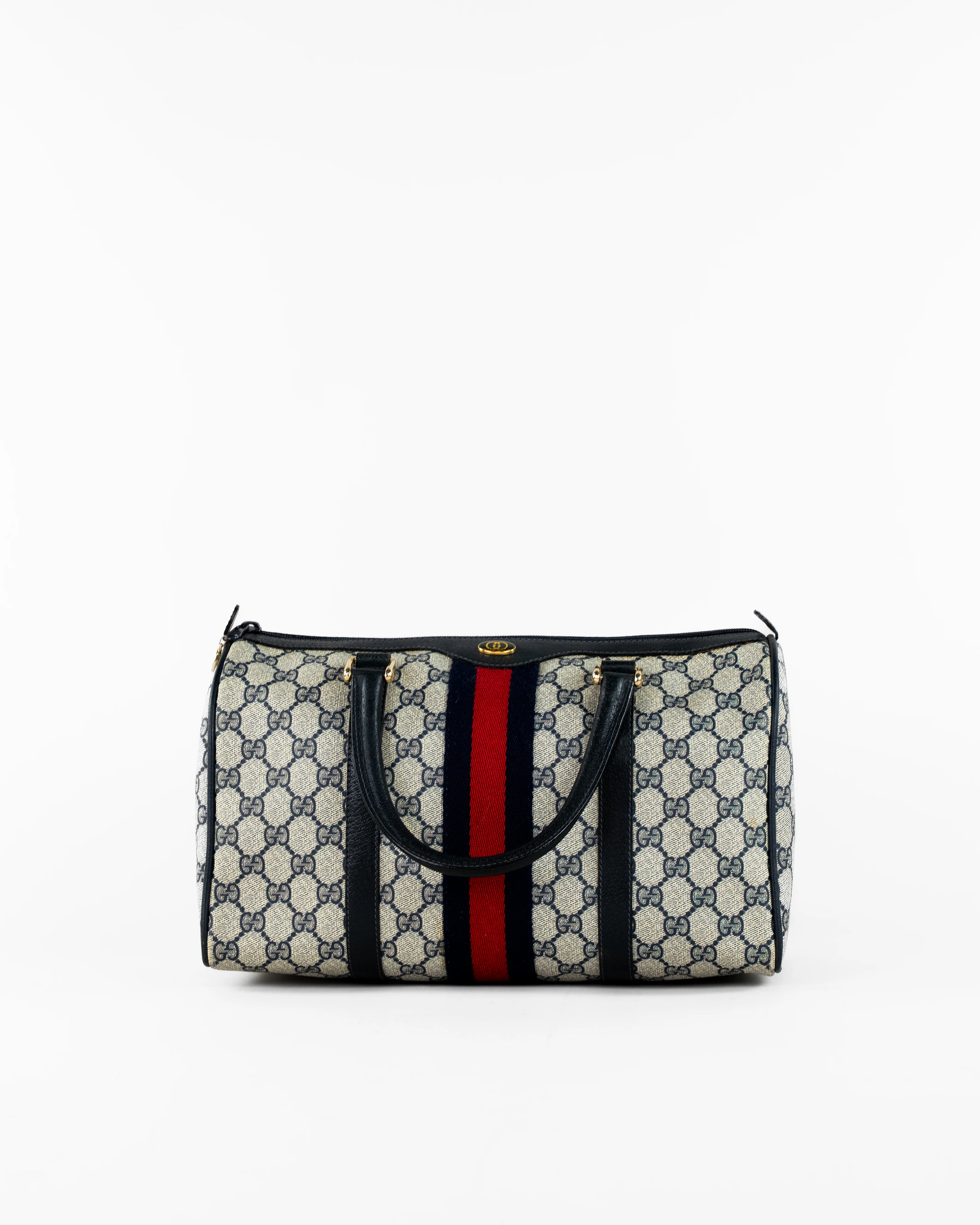 GG Supreme Sherry Line Hand Bag PVC Navy Gold