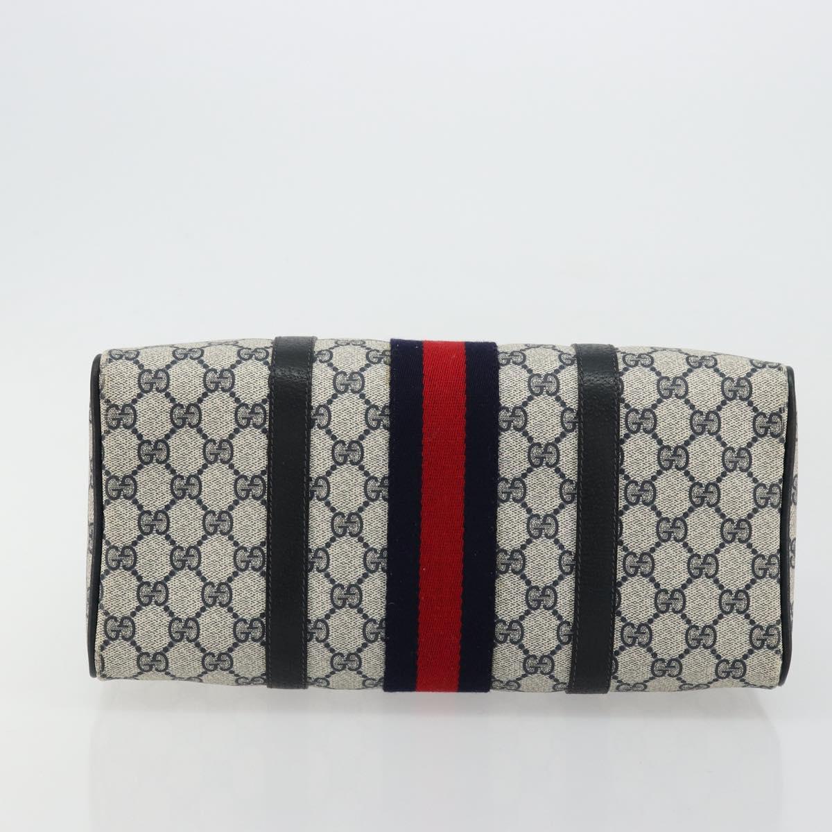 GG Supreme Sherry Line Hand Bag PVC Navy Gold - Image 10