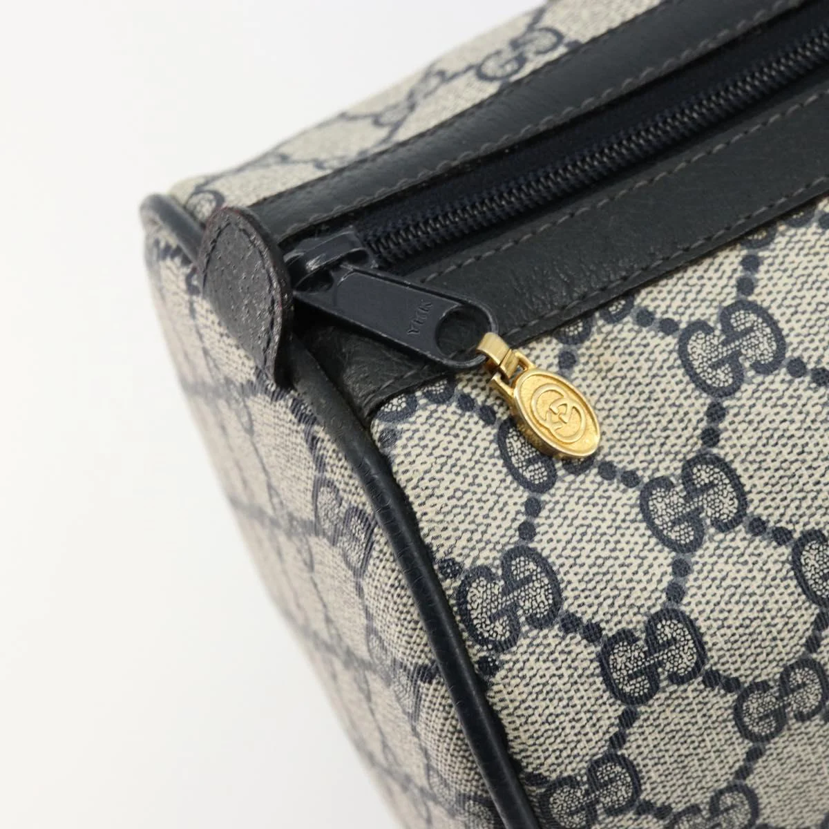 GG Supreme Sherry Line Hand Bag PVC Navy Gold - Image 16