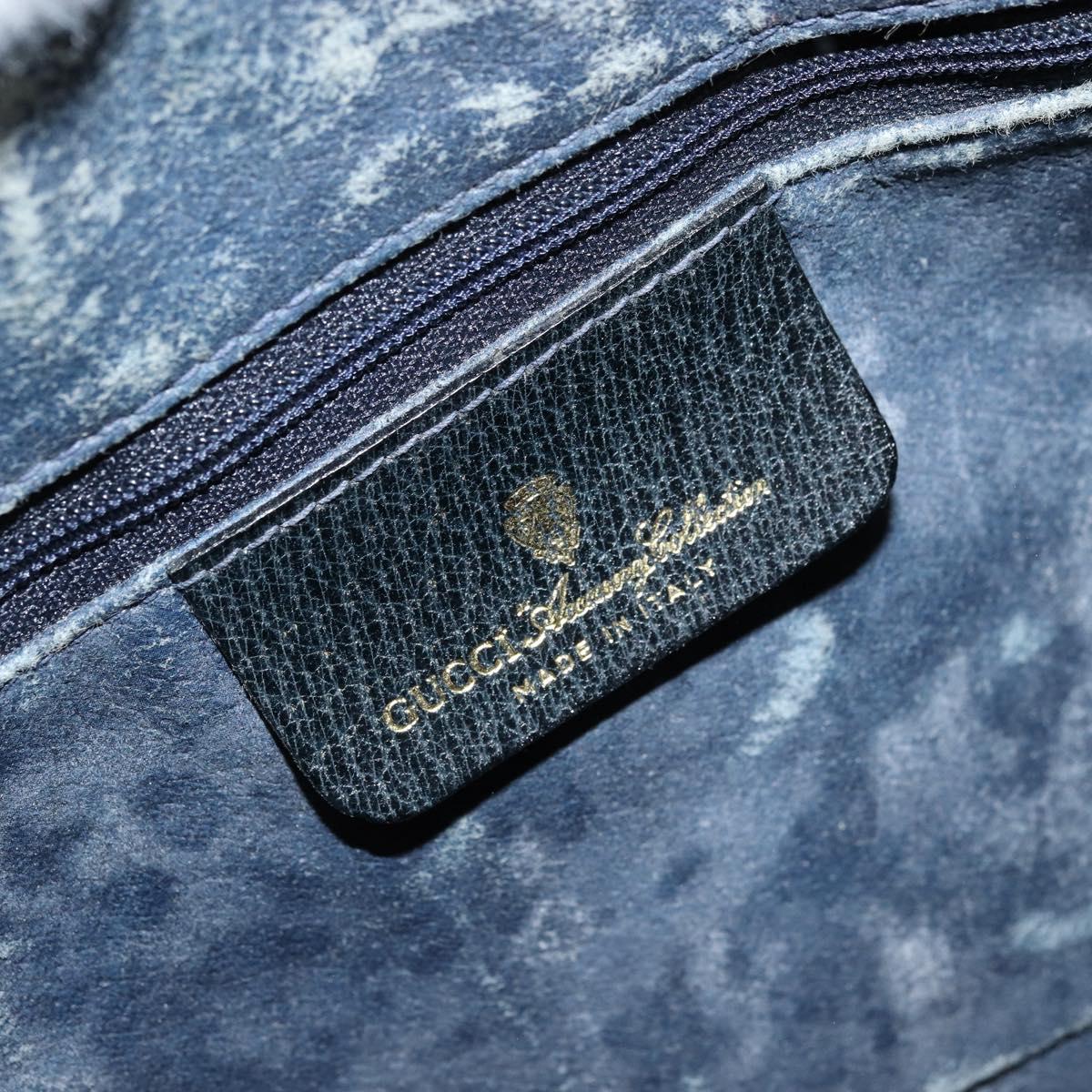 GG Supreme Sherry Line Hand Bag PVC Navy Gold - Image 17