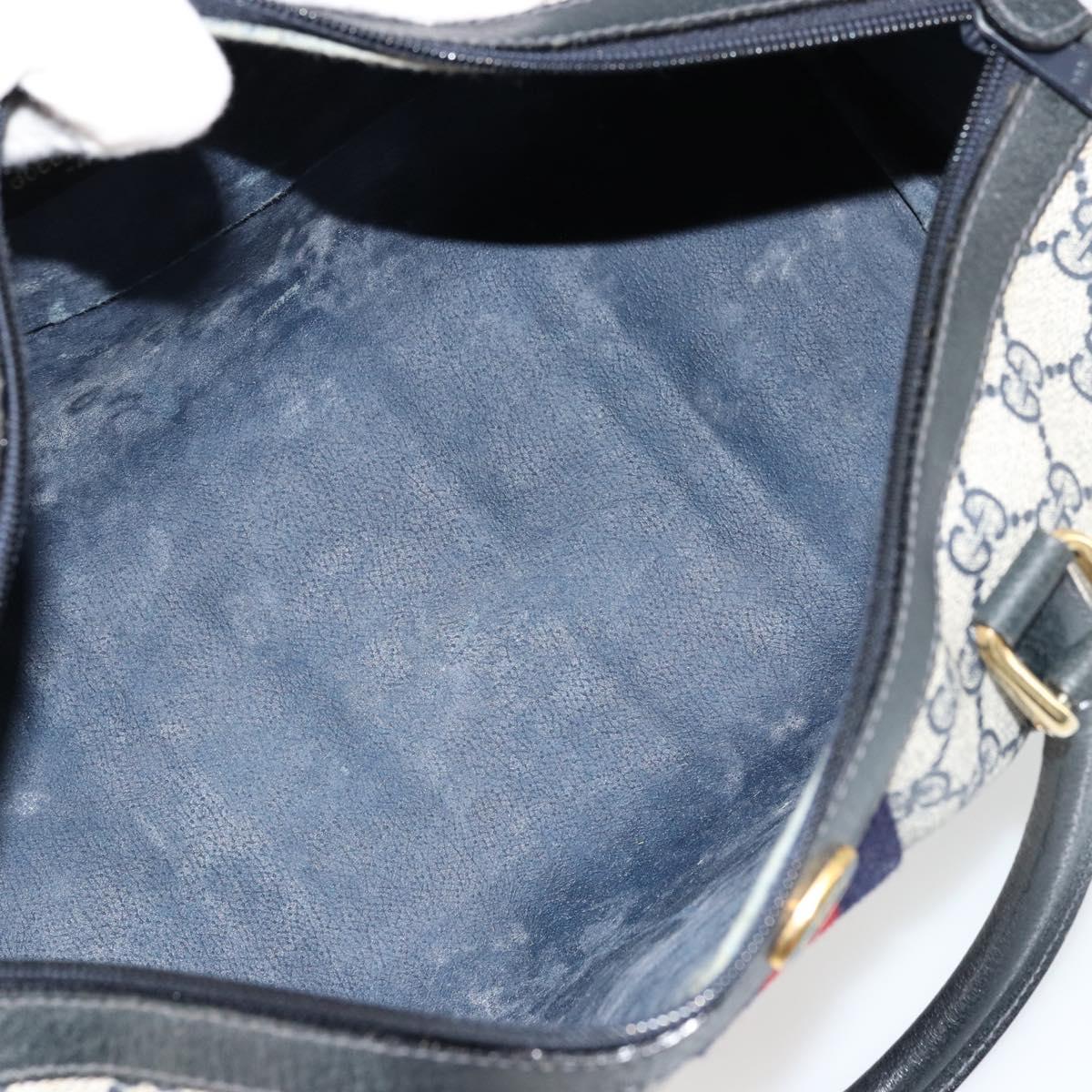 GG Supreme Sherry Line Hand Bag PVC Navy Gold - Image 18