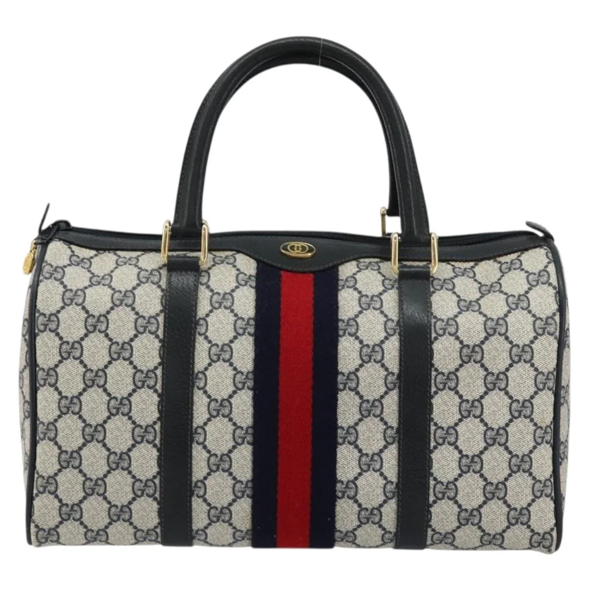 GG Supreme Sherry Line Hand Bag PVC Navy Gold - Image 3