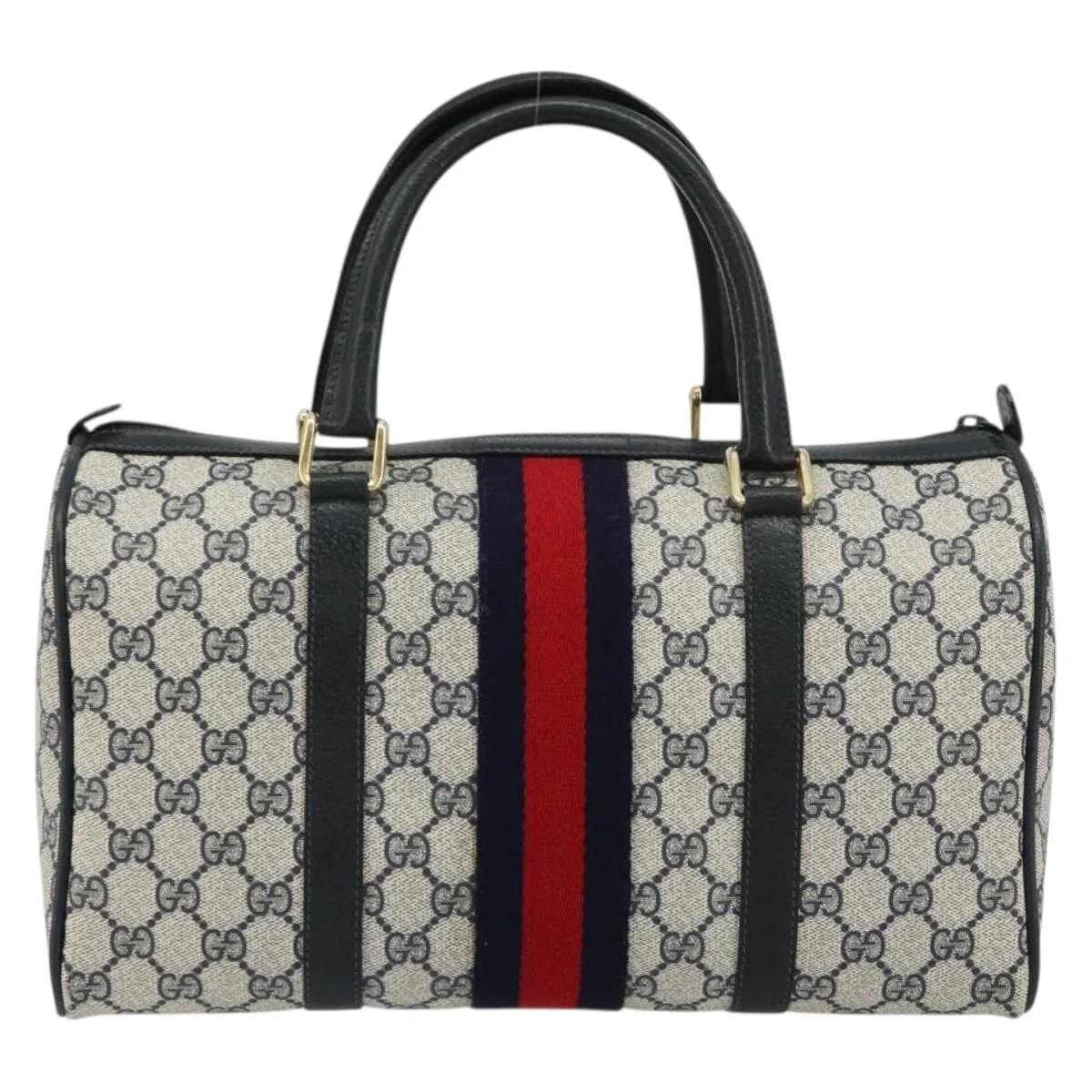 GG Supreme Sherry Line Hand Bag PVC Navy Gold - Image 4