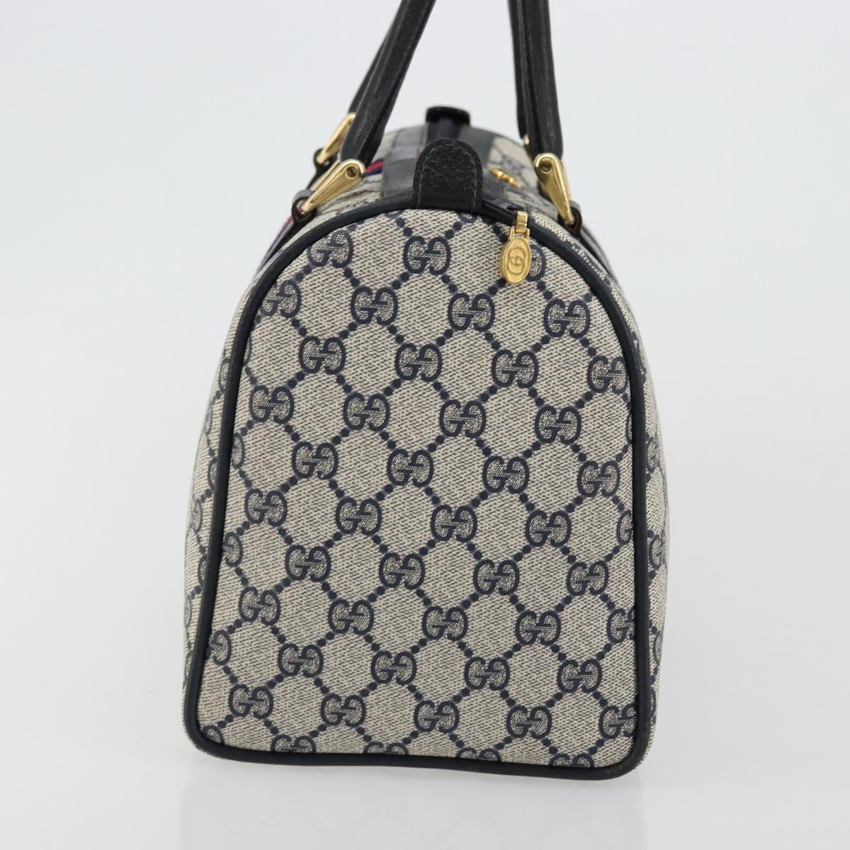 GG Supreme Sherry Line Hand Bag PVC Navy Gold - Image 5