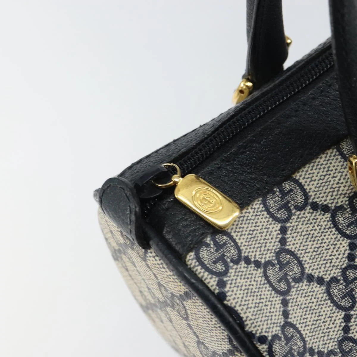 GG Supreme Sherry Line Hand Bag PVC Navy Gold Red - Image 16