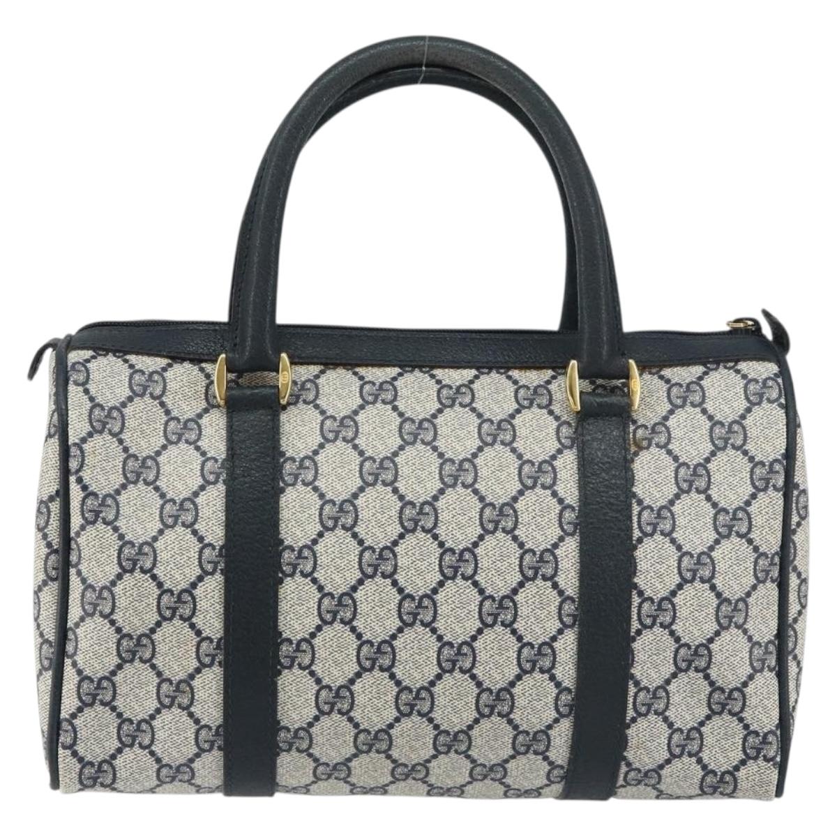 GG Supreme Sherry Line Hand Bag PVC Navy Gold Red - Image 4