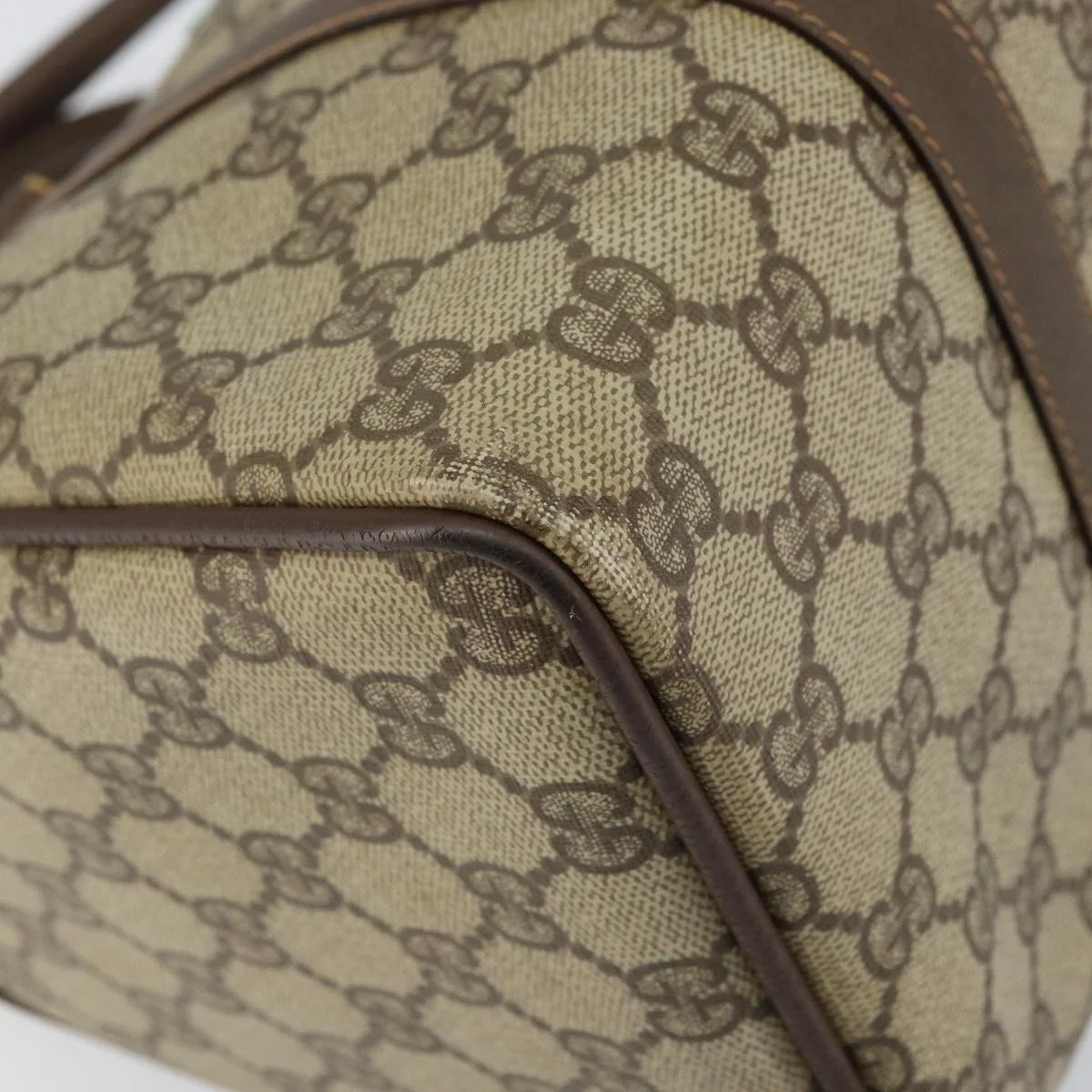 GG Supreme Web Sherry Line Boston Bag PVC Beige Gold - Image 12
