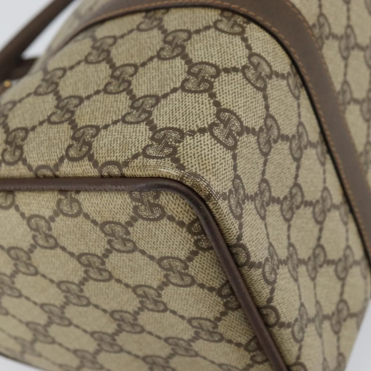 GG Supreme Web Sherry Line Boston Bag PVC Beige Gold - Image 14