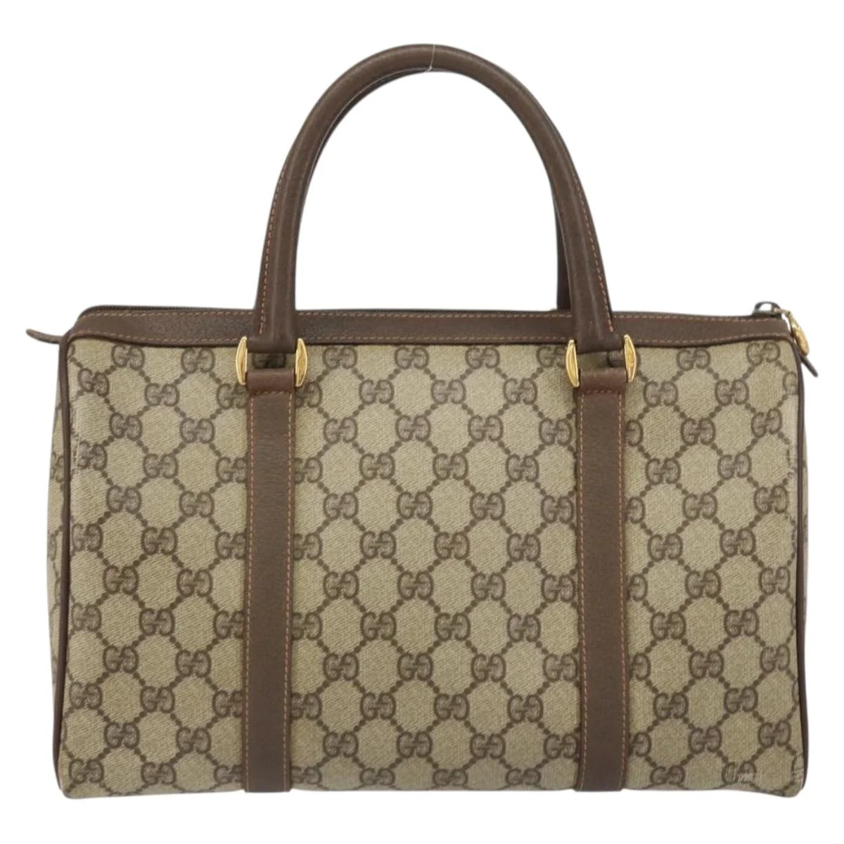 GG Supreme Web Sherry Line Boston Bag PVC Beige Gold - Image 4