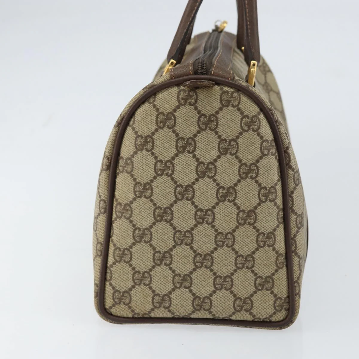 GG Supreme Web Sherry Line Boston Bag PVC Beige Gold - Image 6