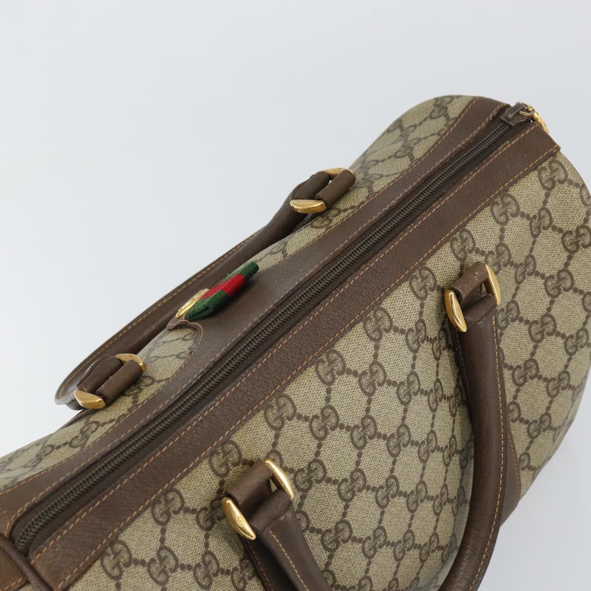 GG Supreme Web Sherry Line Boston Bag PVC Beige Gold - Image 7