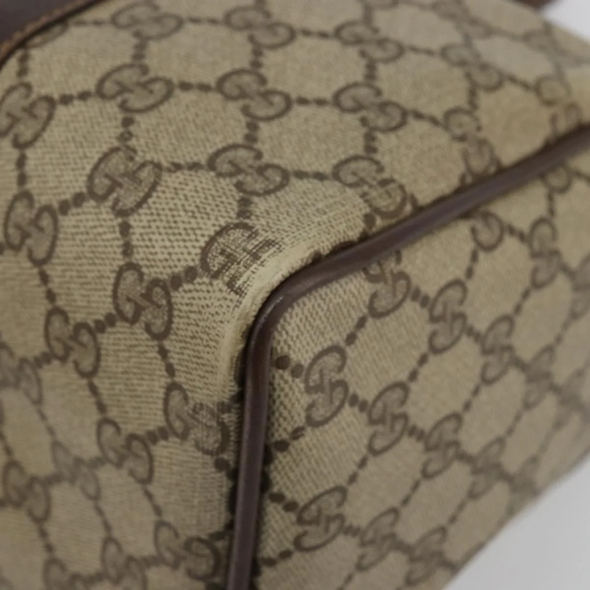 GG Supreme Web Sherry Line Hand Bag PVC Beige Gold - Image 11