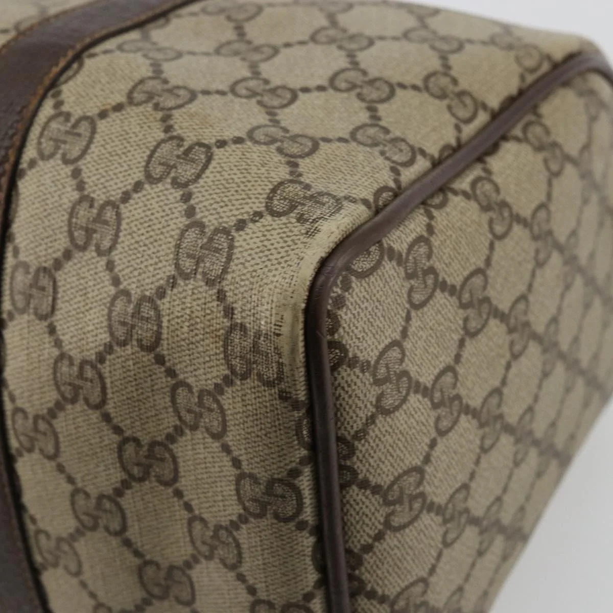 GG Supreme Web Sherry Line Hand Bag PVC Beige Gold - Image 13