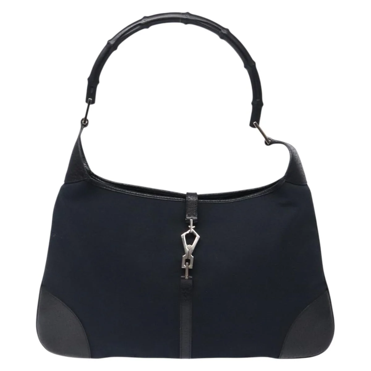 Hand Bag Bamboo Jackie Black Silver - Image 3