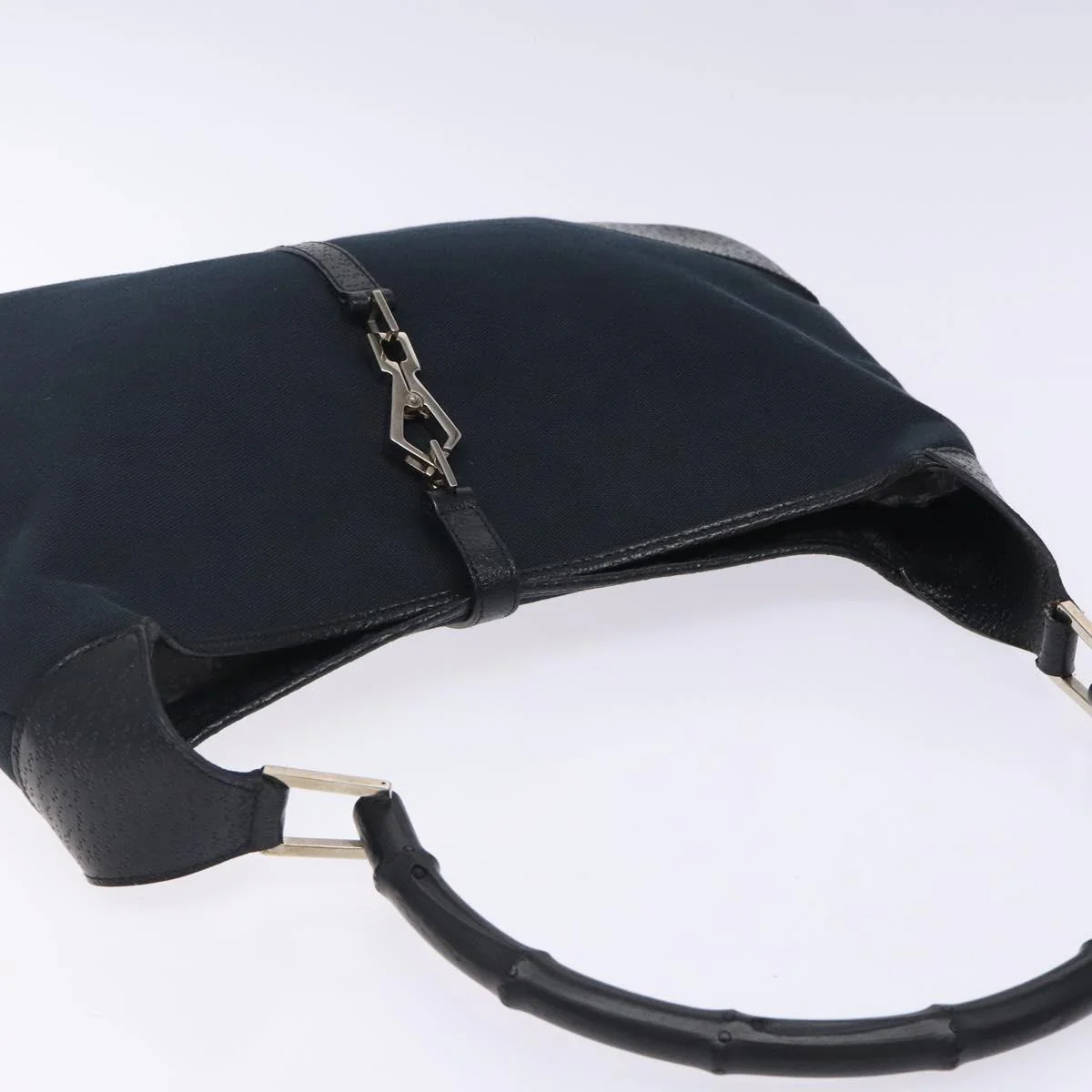 Hand Bag Bamboo Jackie Black Silver - Image 7