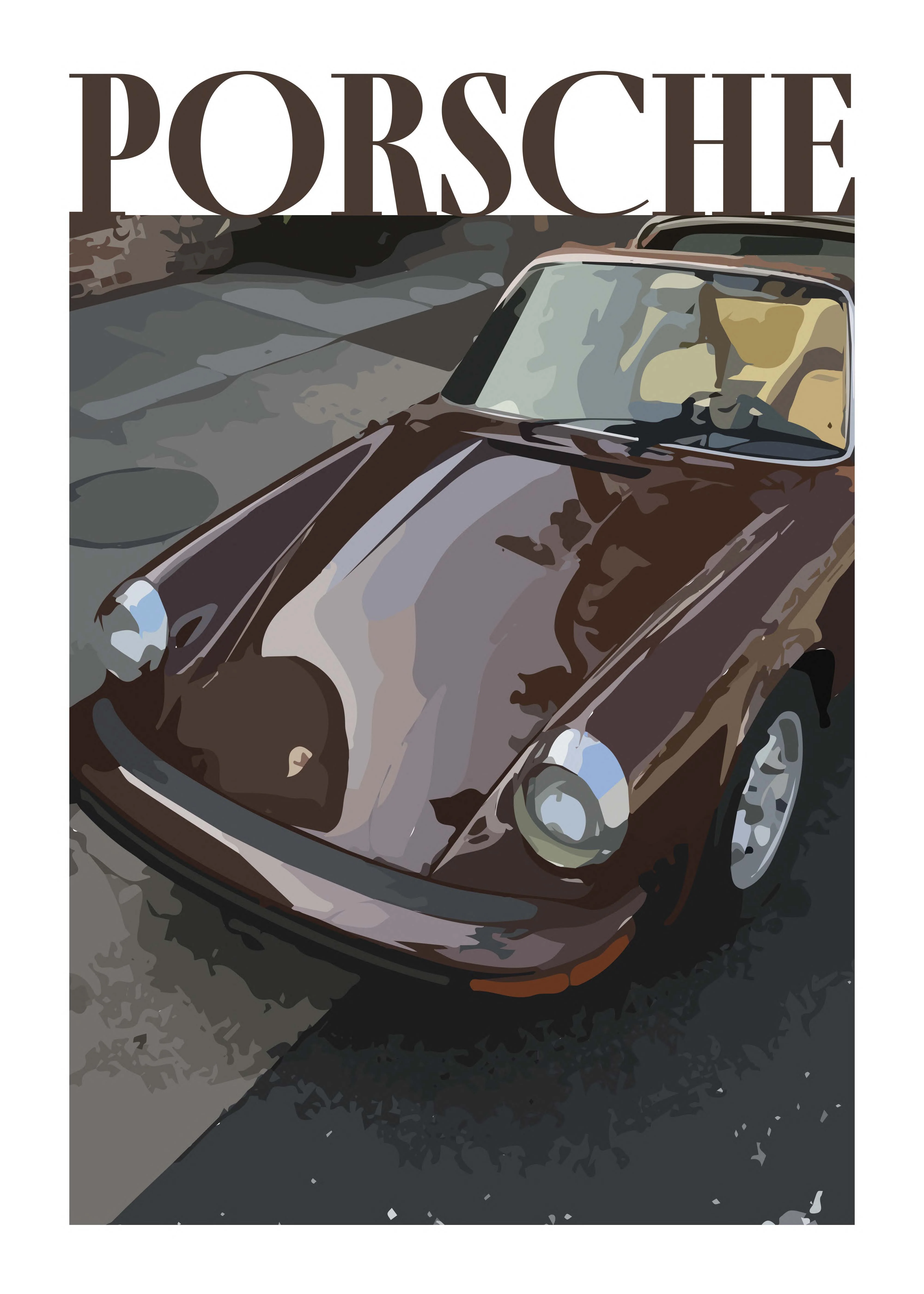 "Old School Porsche No.2" Poster